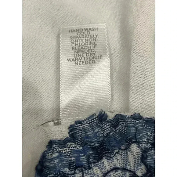 J Jill Ocean Breeze Jacquard Embroidered Open Cotton Poncho One Size Boho Beach - Picture 7 of 7